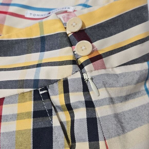 Tommy Hilfiger Preppy Pencil Skirt Cream Plaid Lined Size 8 - Picture 4 of 8